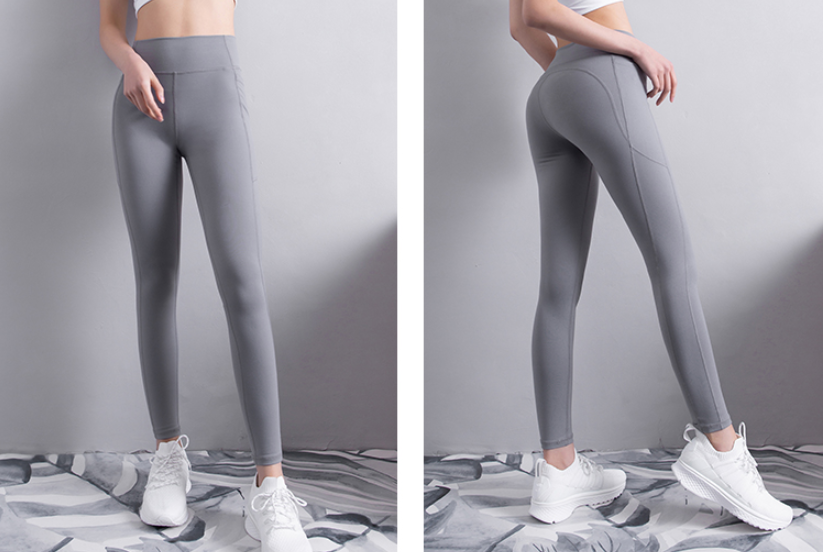 Fitness leggings med ficka - {{ Inizo }} Ljus Grå / S Inizo kläder