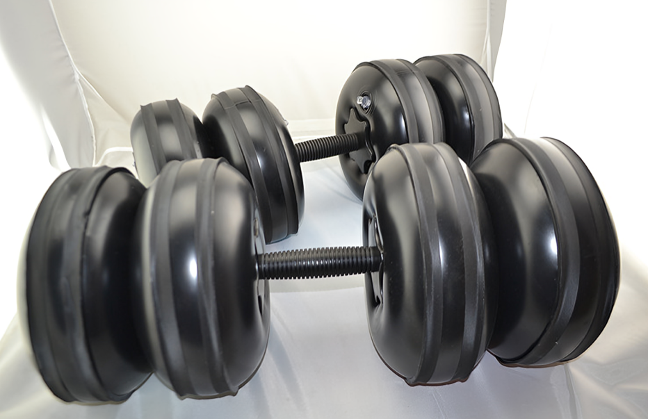 Justerbar Vattendummie (20-25 KG) för Hemmaträning – Portabel och Praktisk för Effektiv Armträning - {{ Inizo }} Svart Inizo