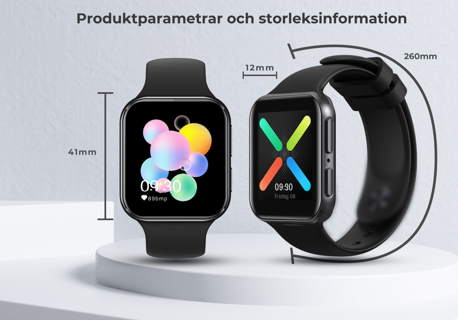 Smart Fitnessklocka P8 SE GTS – Full Touch och Vattentålig