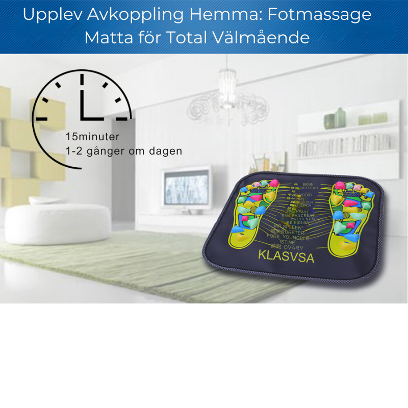 Reflexologisk Fotmassage Mat – Stenbelagd Acupressur Mat för Smärtlindring och Hälsovård - Inizo
