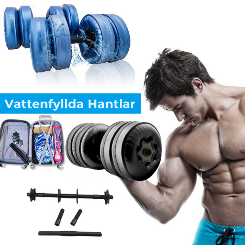 Justerbar Vattendummie (20-25 KG) för Hemmaträning – Portabel och Praktisk för Effektiv Armträning - {{ Inizo }} Svart Inizo