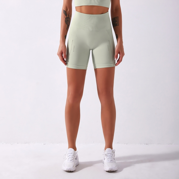Eleganta Seamless Sports Yoga Shorts för Damer - {{ Inizo }} Ljus Grön Inizo