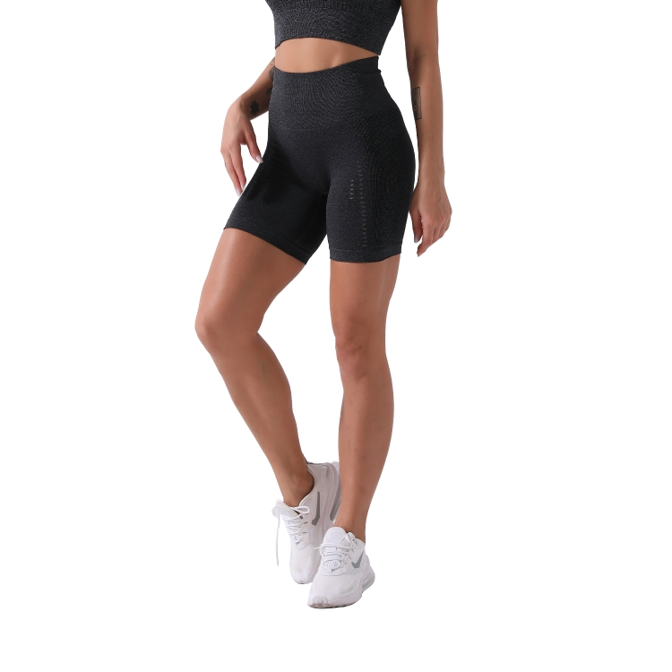 Eleganta Seamless Sports Yoga Shorts för Damer - {{ Inizo }} Svart Inizo