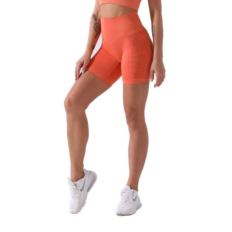Eleganta Seamless Sports Yoga Shorts för Damer - {{ Inizo }} Orange Inizo