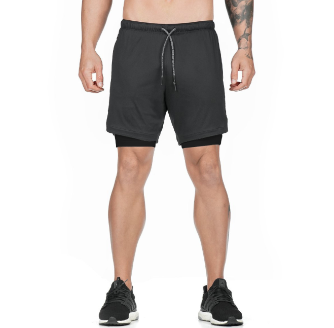 FitGuard 2-i-1 Shorts – Träningsshorts med Dolda Fickor - {{ Inizo }} Svart / S Inizo