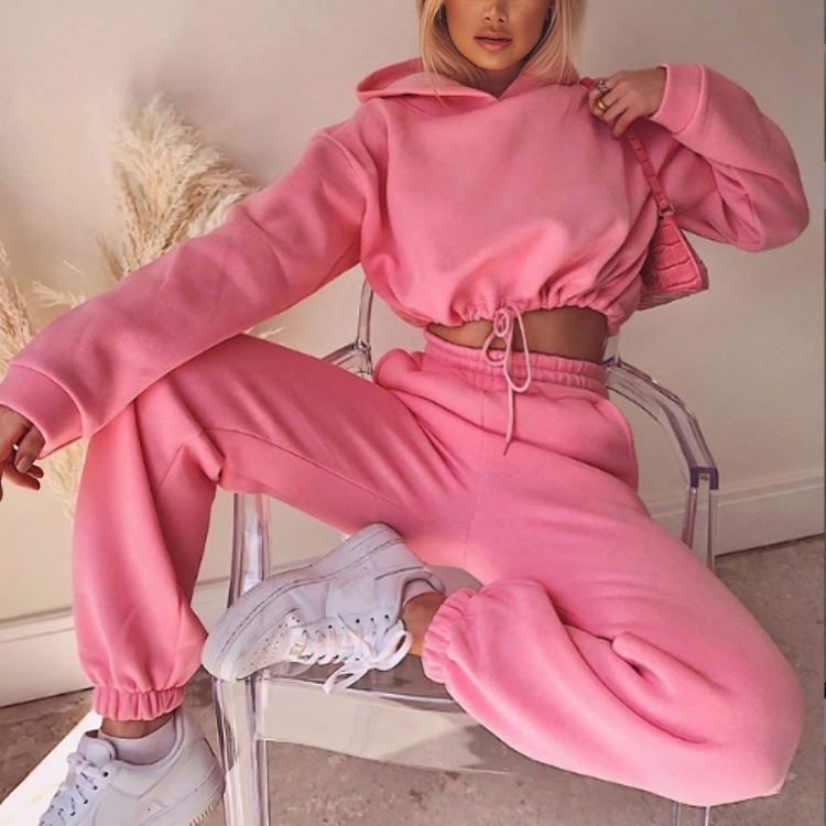 Mjukisset för Kvinnor - Sportig och Trendig 2-delad Träningsoutfit - {{ Inizo }} S / Rosa Inizo